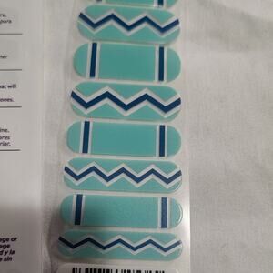 Jamberry New half sheet Island Groove aqua, blue & clear nail wraps